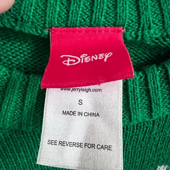 Disney Green Holiday Sweater, Mickey Mouse Christmas Sweater, Size S - Picture 2 of 2